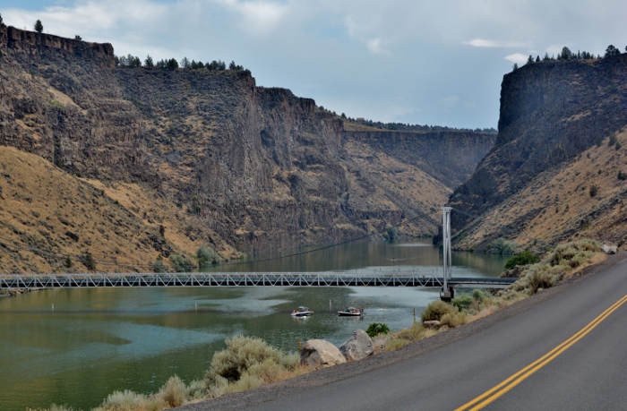view of the bridge that crosses the lake